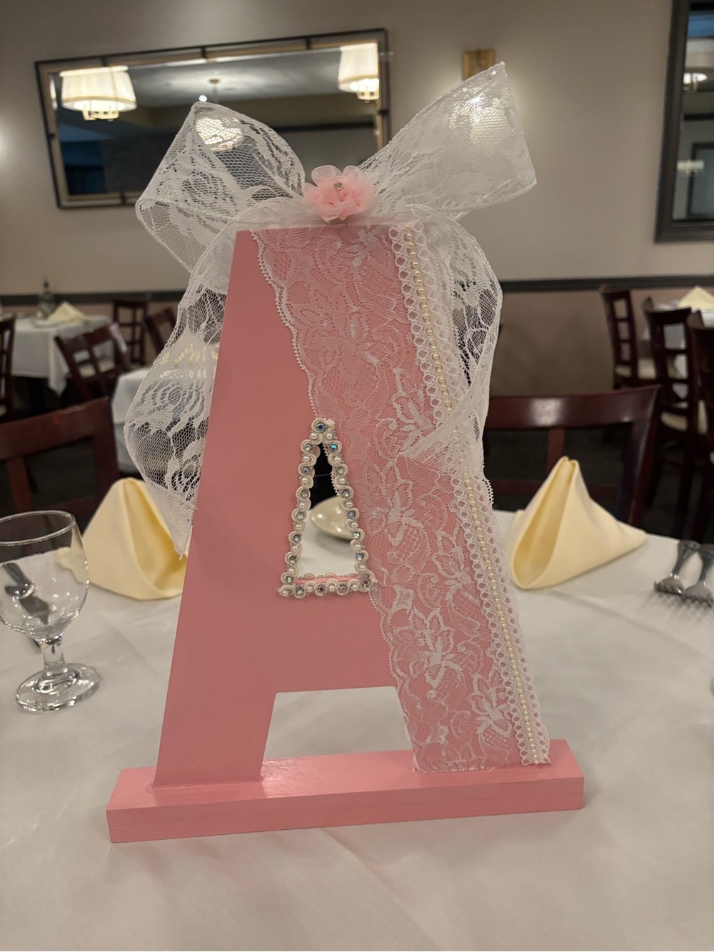Large letter, “A” centerpiece I have six left